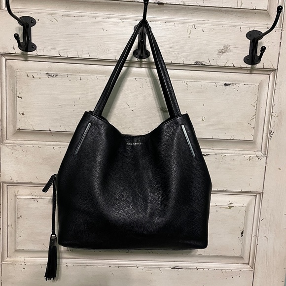 Vince Camuto Large Pebbled Leather Multi Compartment Black Tote Bag  Size OS - Picture 1 of 13